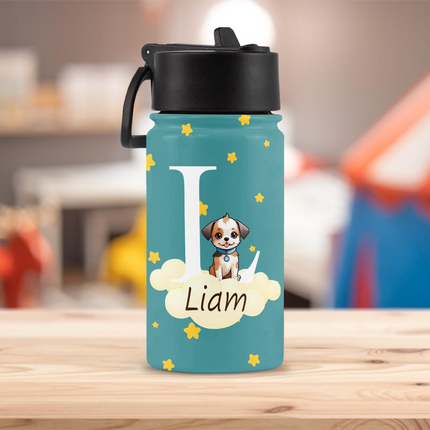 Custom Kid Name Cute Animal Kid Water Bottle Back To School Gift