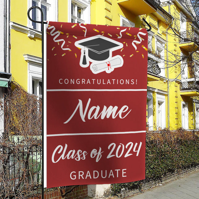 Congratulations Graduate - Personalized Customized Flag - Gift For Friend Student Graduates