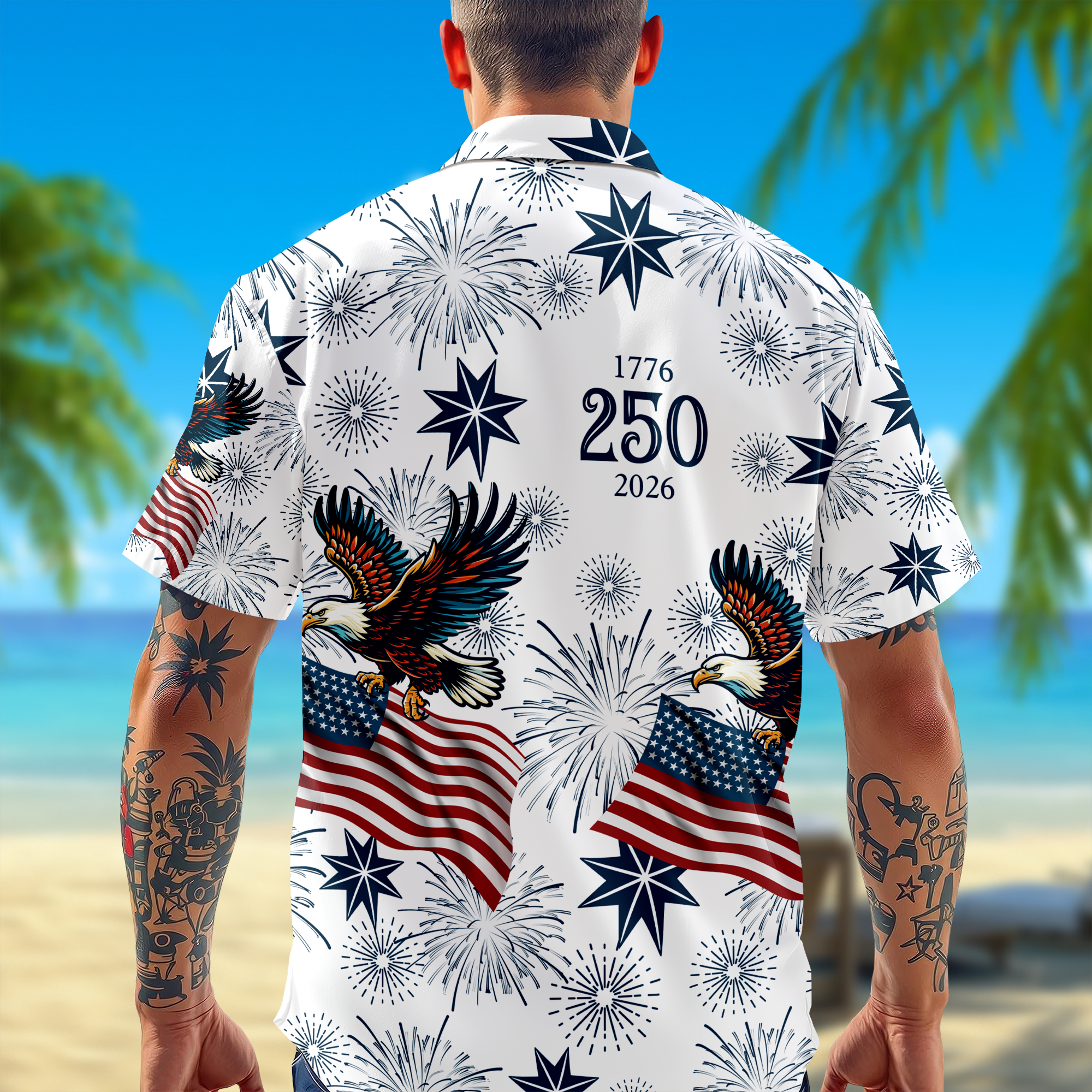 Personalized USA 250 Anniversary Eagle Semiquincentennial Hawaii Shirt