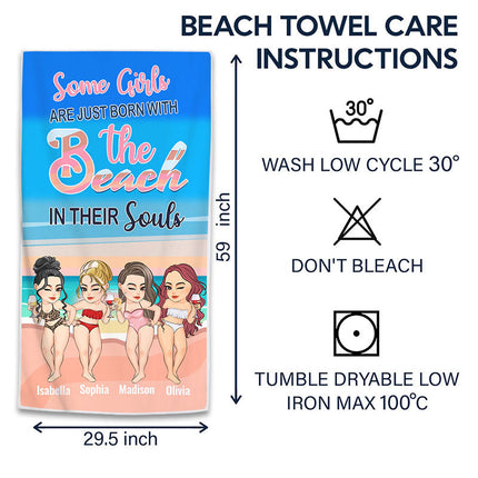 Personalized Custom Beach Towel Birthday Summer Gift For Beach Lovers, Besties, Soul Sisters, Sistas