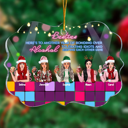 Personalized Acrylic Christmas Ornament - Besties Gifts Ornament Christmas Gift For Sisters, Friends