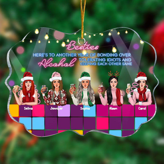 Personalized Acrylic Christmas Ornament - Besties Gifts Ornament Christmas Gift For Sisters, Friends