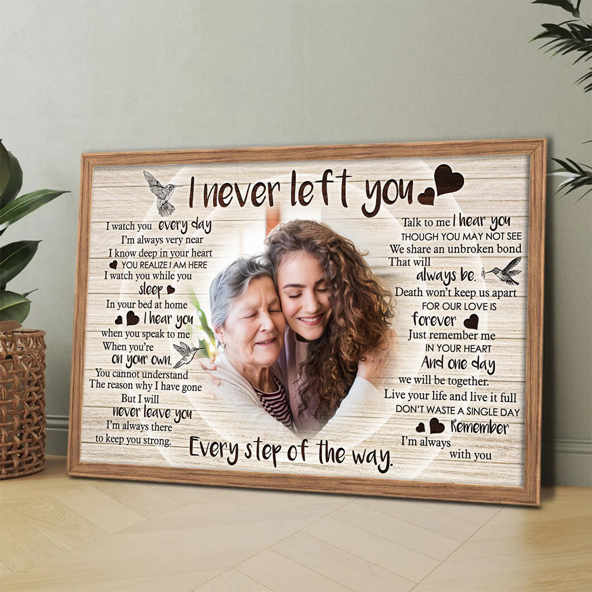 Never Left You Canvas - Customize Portrait With Mother - Personalized Customized Canvas - Gift For Father