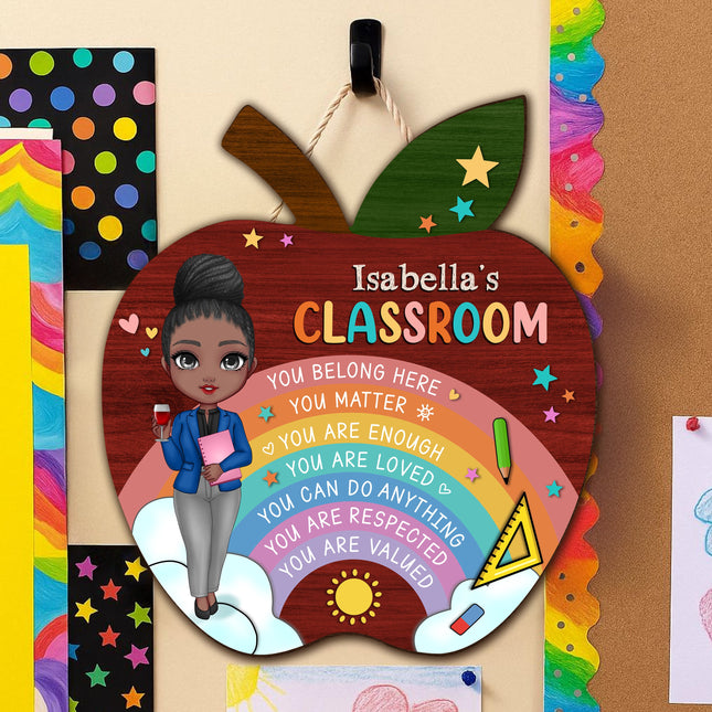 Teacher's Classroom Personalized DoorSign Gift For Teacher, Back To School