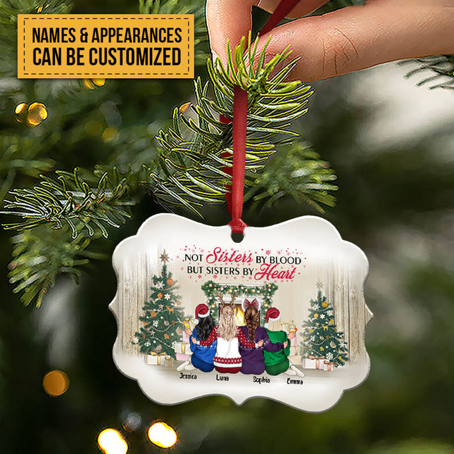 Personalized Custom Ornament Best Friends Not Sisters By Blood But Sisters By Heart Christmas Gift