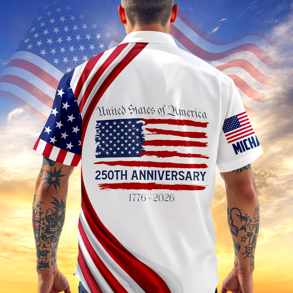 Personalized USA 250th Anniversary Hawaiian Shirt