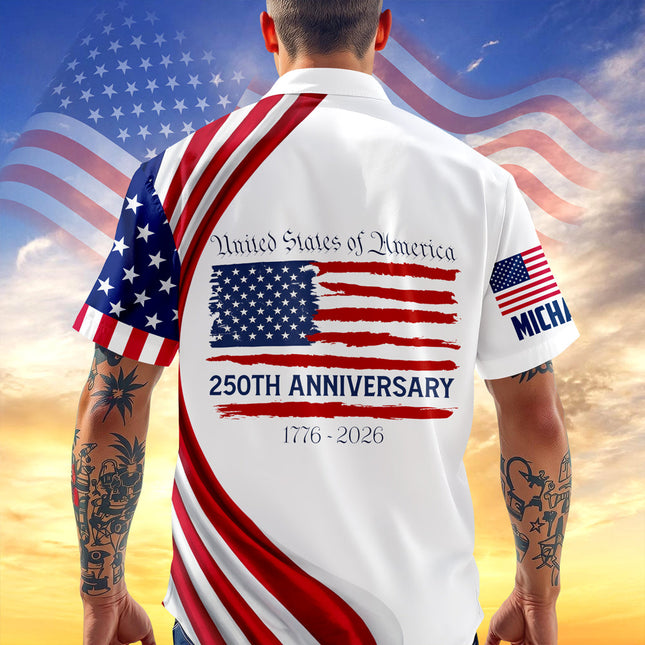 Personalized USA 250th Anniversary Hawaiian Shirt