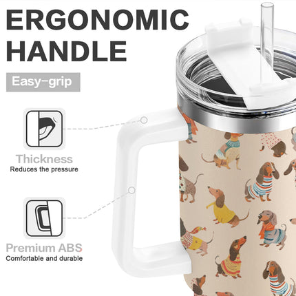 Dachshund Fashion Wiener - Personalized Custom 40oz Tumbler - Christmas Gift For Dog Lover