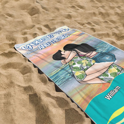 You And Me And The Sea - Beach Summer Beach Towel - Gift For Husband Wife - Gift For Couple