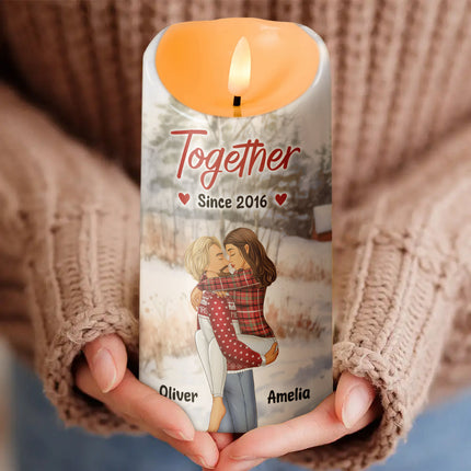 Warm Christmas With Romantic Candle LED - Christmas Gift For Couples, Lovers, Husband Wife