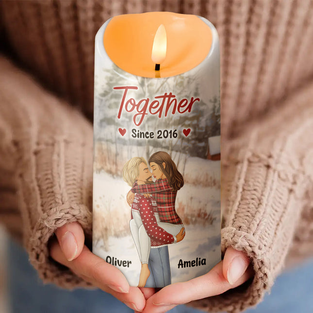 Warm Christmas With Romantic Candle LED - Christmas Gift For Couples, Lovers, Husband Wife