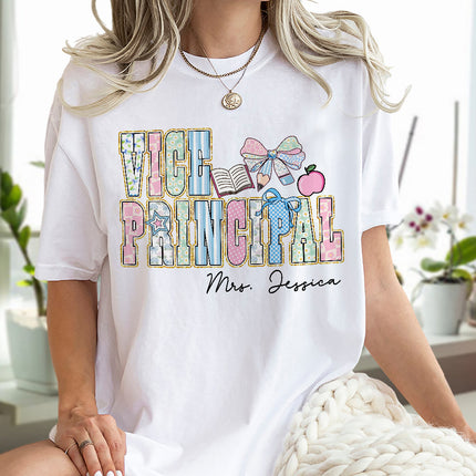 Personalized Gift For Teacher Name School Occupation Bright Shirt