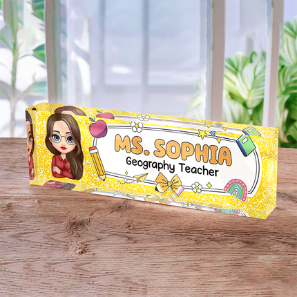 Personalized Teacher Acrylic Desk Name Plate Back To School Gift For Teacher