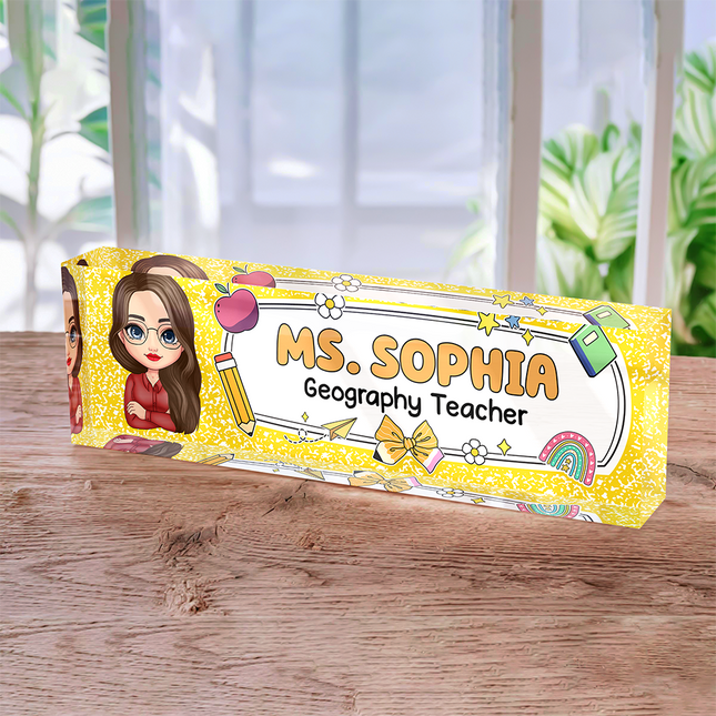 Personalized Teacher Acrylic Desk Name Plate Back To School Gift For Teacher
