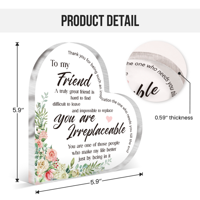 To My Friend - Personalized Acrylic Plaque - Gift For Friend Bestie