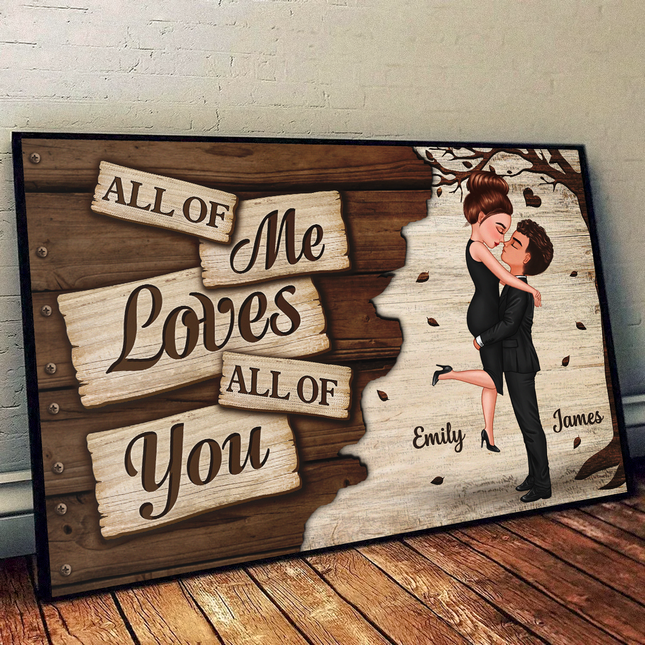 All Of Me Loves All Of You - Personalized Customized Canvas - Gift For Couples, Lovers, Husband Wife