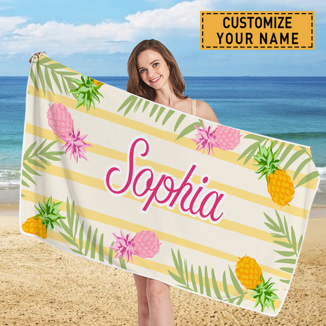 Personalized Beach Towel Personalized Name Bath Towel Custom Pool Towel Beach Towel Summer