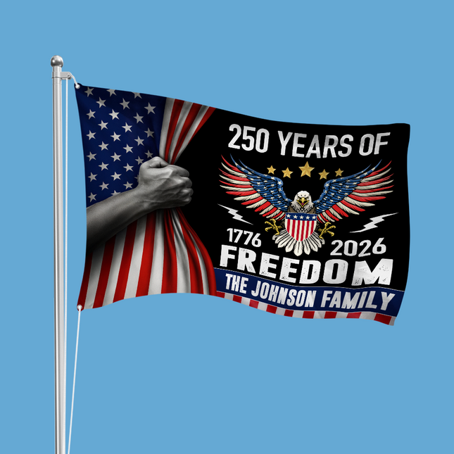 Custom Family Name Celebrate 250th Anniversary of America House Flag