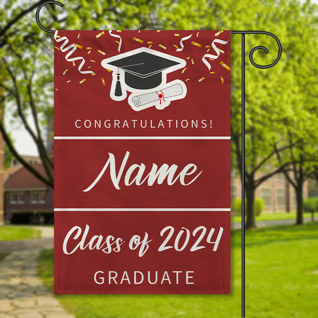 Congratulations Graduate - Personalized Customized Flag - Gift For Friend Student Graduates