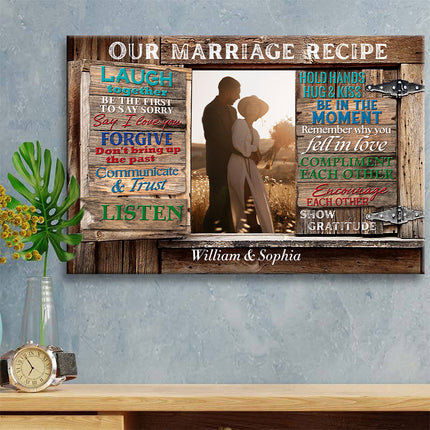 Custom Photo Personalized Canvas - Special Wedding Souvenirs For Husband And Wife - Gifts For Couples