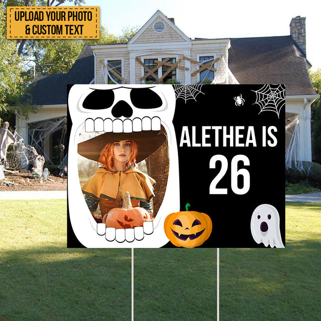 Custom Photo And Text Birthday & Halloween Yard Sign Happy Birthday Personalized Yard Sign
