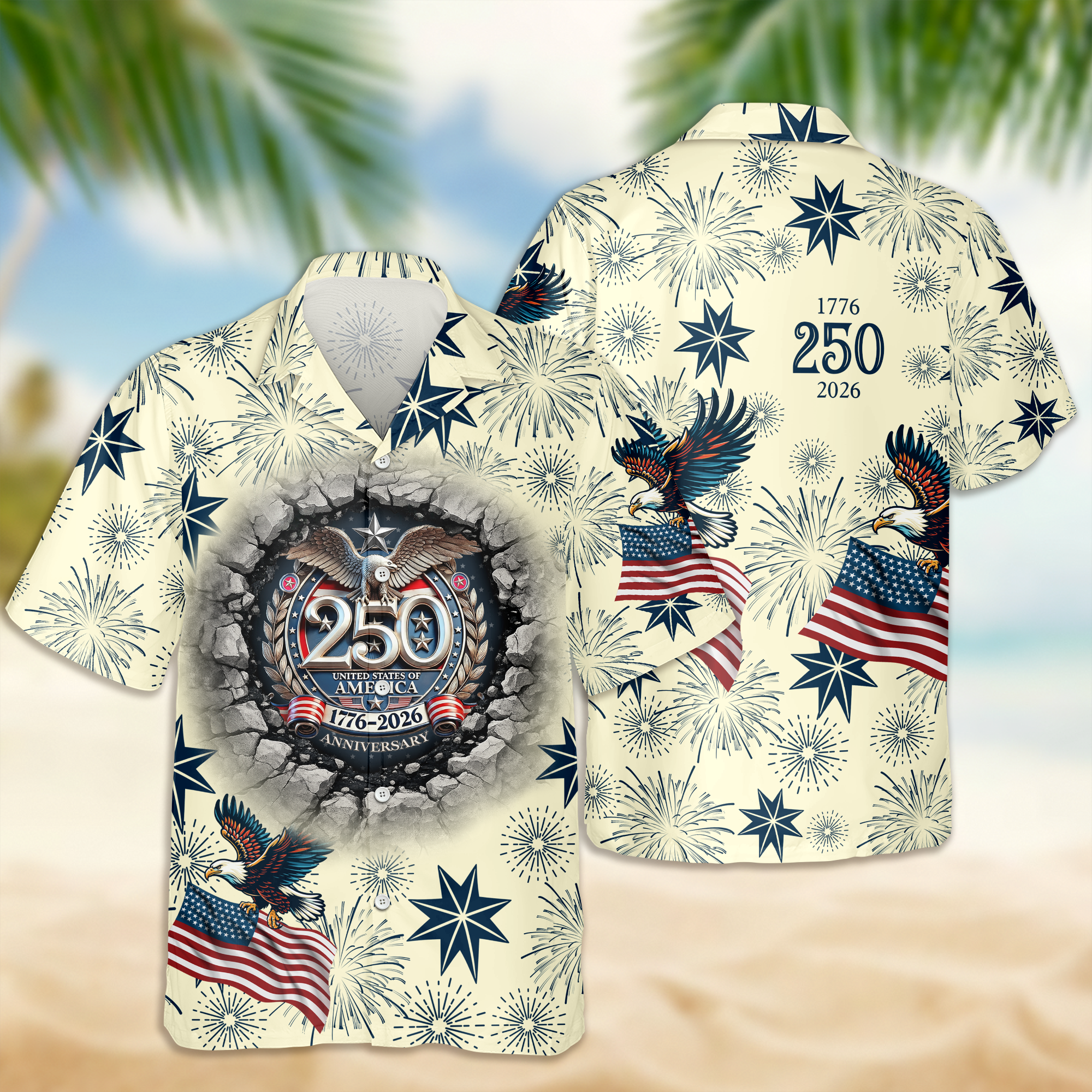 Personalized USA 250 Anniversary Eagle Semiquincentennial Hawaii Shirt