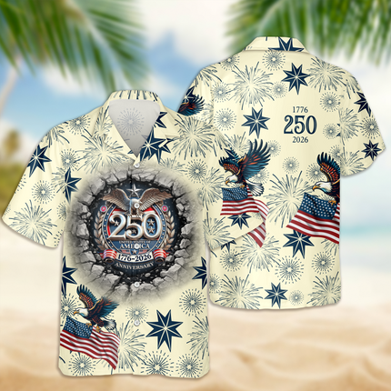 Personalized USA 250 Anniversary Eagle Semiquincentennial Hawaii Shirt