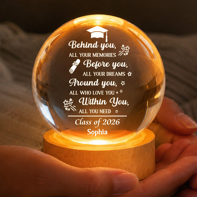 Before You All Your Dreams Graduation - Personalized Crystal Ball LED Night Light -  Gift For Daughter, Son