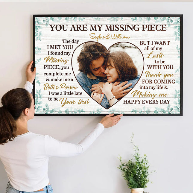You're My Missing Piece - Personalized Customized Canvas - Gift For Couples, Lovers, Husband Wife