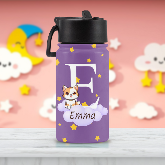 Custom Kid Name Cute Animal Kid Water Bottle Back To School Gift