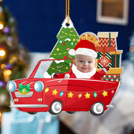 Kid Christmas Car, Personalized Acrylic Photo Ornament,  Christmas Gifts for Kids