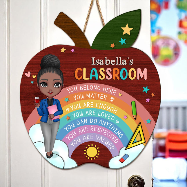 Teacher's Classroom Personalized DoorSign Gift For Teacher, Back To School