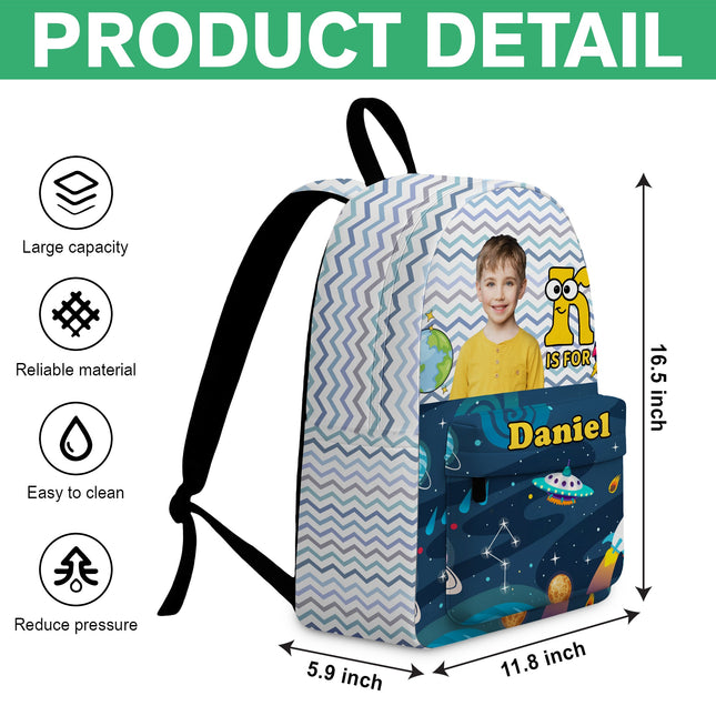 Custom Kid Photo Hello School Backpack