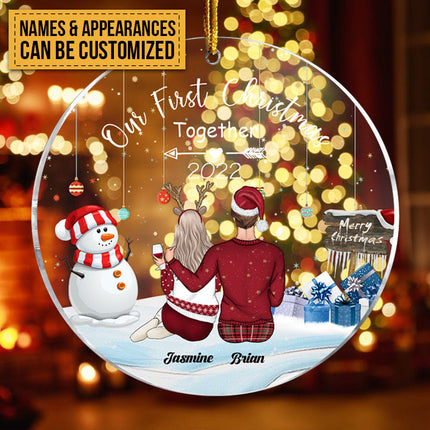 Together Since - Personalized Circle Acrylic Ornament - Christmas, Loving, Anniversary Gift For Couple, Husband, Wife