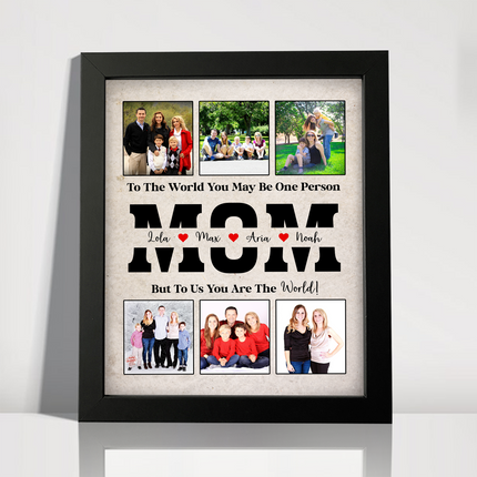 Custom Photo To Me You Are The World Picture Frame Father's Day Gift