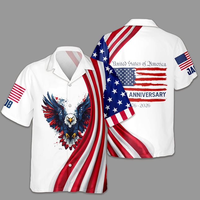 Personalized USA 250th Anniversary Hawaiian Shirt
