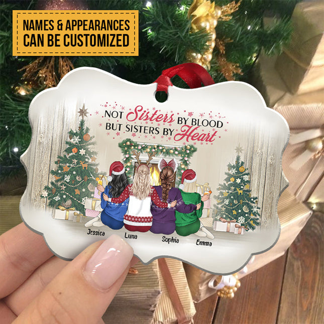 Personalized Custom Ornament Best Friends Not Sisters By Blood But Sisters By Heart Christmas Gift