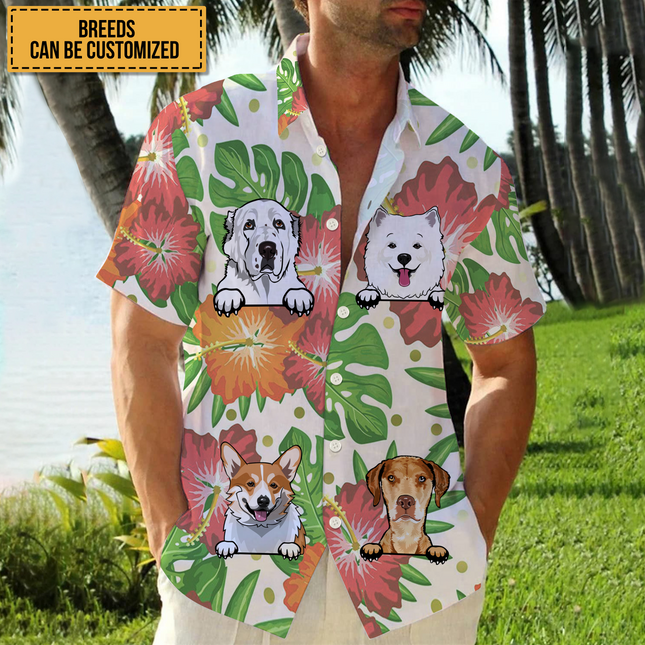 Cute Dog Theme Summer Dog Love - Gift For Dog Lover - Personalized Customized Hawaiian shirt