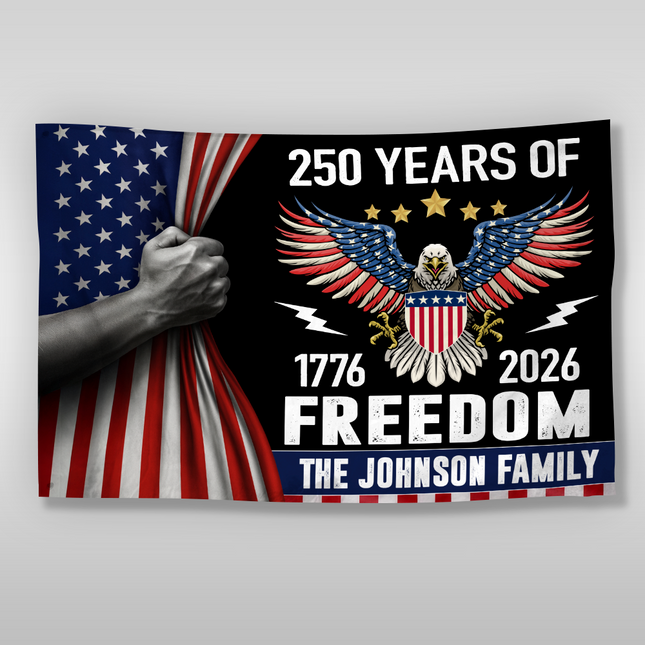 Custom Family Name Celebrate 250th Anniversary of America House Flag