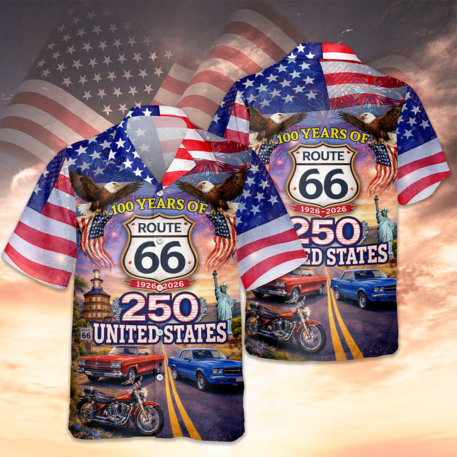 America 250th Anniversary Custom Car Photo Hawaiian Shirt