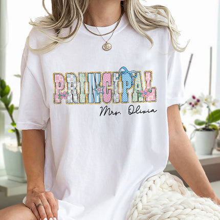 Personalized Gift For Teacher Name School Occupation Bright Shirt