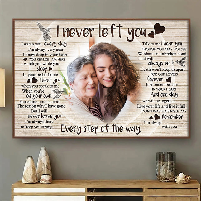 Never Left You Canvas - Customize Portrait With Mother - Personalized Customized Canvas - Gift For Father