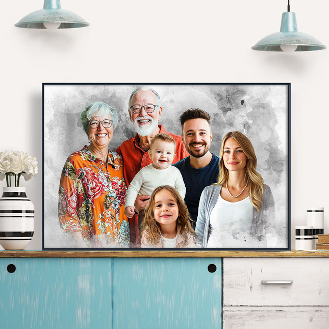 Add Loved One to Photo, Family Portrait From Different Photos, Combine Photos Canvas, Christmas Gift