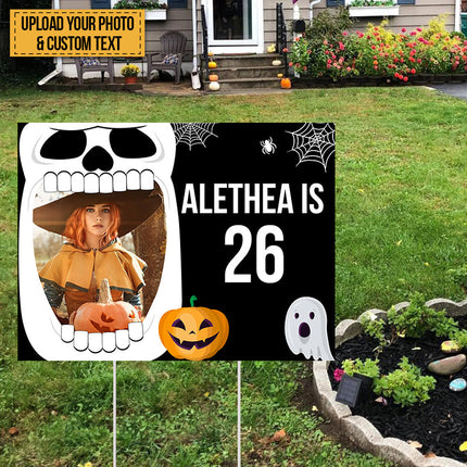 Custom Photo And Text Birthday & Halloween Yard Sign Happy Birthday Personalized Yard Sign