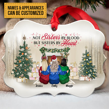Personalized Custom Ornament Best Friends Not Sisters By Blood But Sisters By Heart Christmas Gift