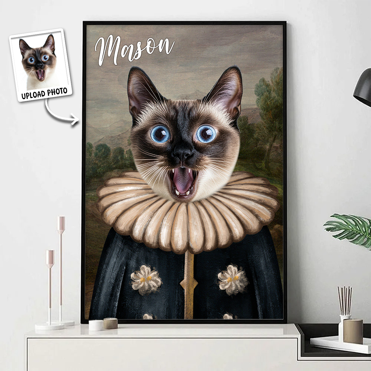 Custom Photo Funny Pet Portrait - Personalized Customized Canvas - Gift For Pet Lovers