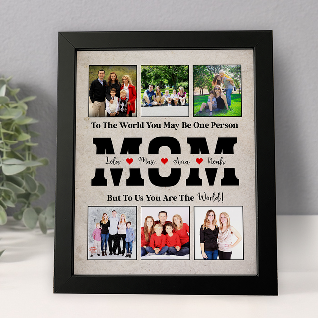 Custom Photo To Me You Are The World Picture Frame Father's Day Gift