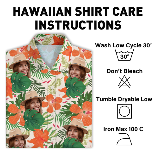 Interesting Cut Head Photo Flower Theme Summer Hawaii - Personalized Customized Hawaiian shirt