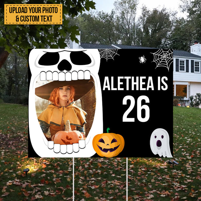 Custom Photo And Text Birthday & Halloween Yard Sign Happy Birthday Personalized Yard Sign