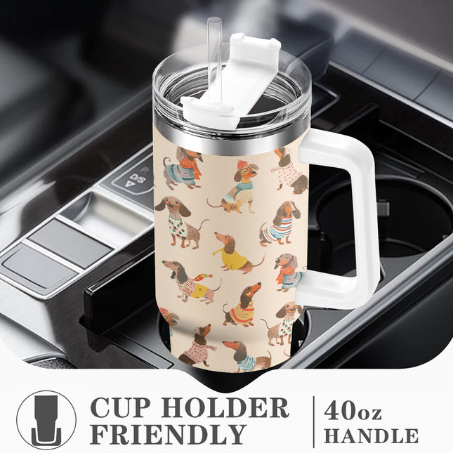 Dachshund Fashion Wiener - Personalized Custom 40oz Tumbler - Christmas Gift For Dog Lover